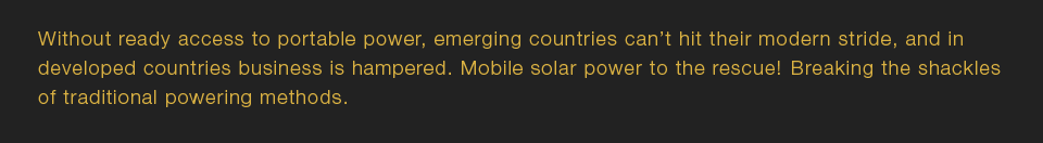 Without ready access to portable power, emerging countries can't hit their modern stride.